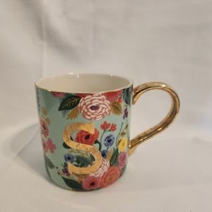 Anthropologie Garden Party Monogram "S" Mug